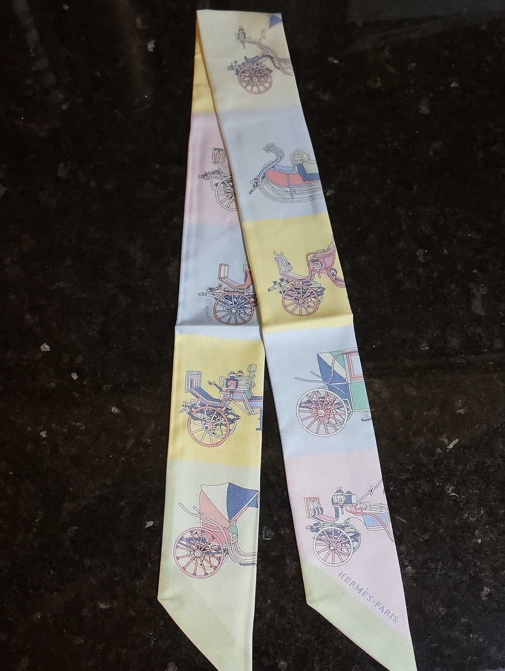 Hermès "Voitures Exquises" Silk Twilly Scarf